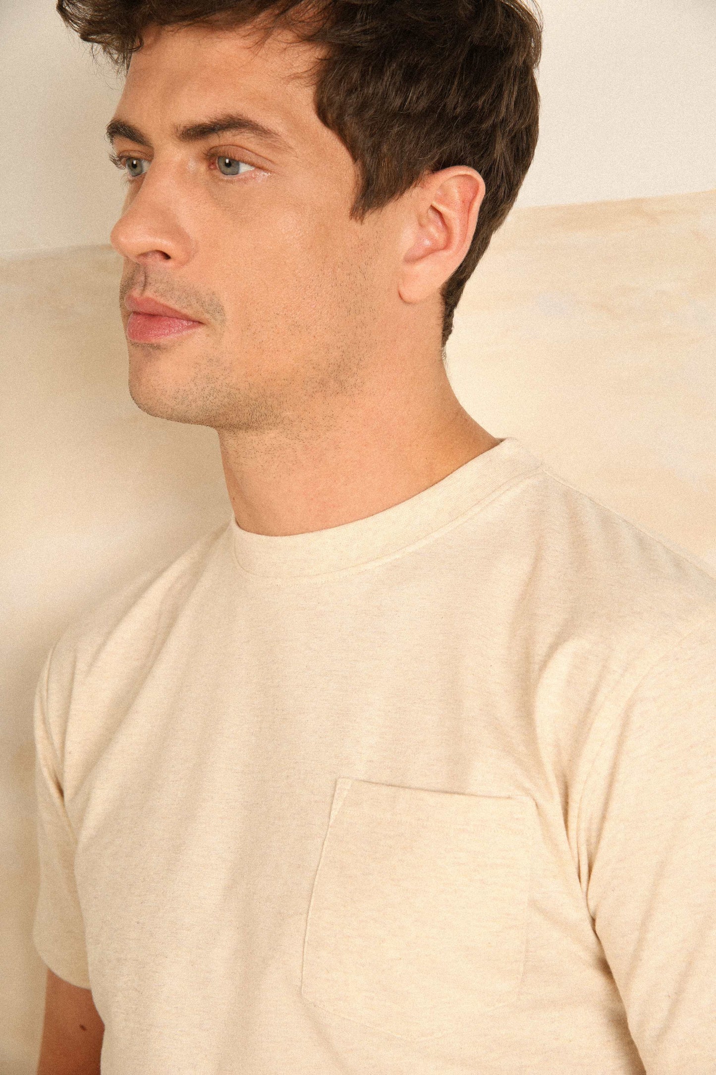 T-shirt poche BEIGE LIGHT HEATHER