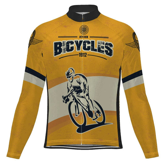 Men's Yellow Thermal Roubaix Long Sleeve Cycling Jersey