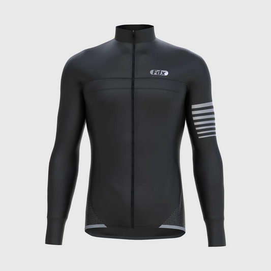 Men's Black Thermal Roubaix Long Sleeve Cycling Jersey